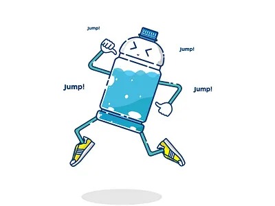 Happy Jumping Water Bootle animation branding design design fruit flat fruit icon illustration logo ui vector