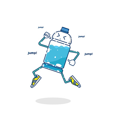 Happy Jumping Water Bootle animation branding design design fruit flat fruit icon illustration logo ui vector