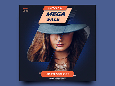 Winter Sale - Social Media Post Design design graphic graphicdesign illustration learning minimalist psd psd design psd download psd template simple socialmedia socialmediamarketing