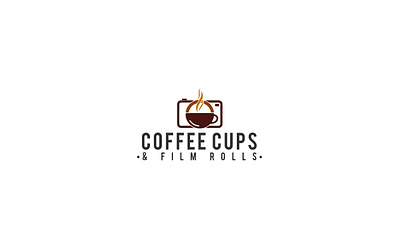 Coffee cups branding camera coffee coffee cup coffee shop design film flat illustrator logo minimal modern vector