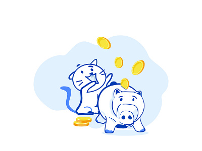 Untitled 1 bank branding cat illustration money saving ui