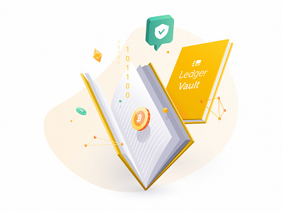 Ledger Vault Whitepaper Illustration book crypto crypto wallet digital artist edition illustration digital illustrator ui vector whitepaper