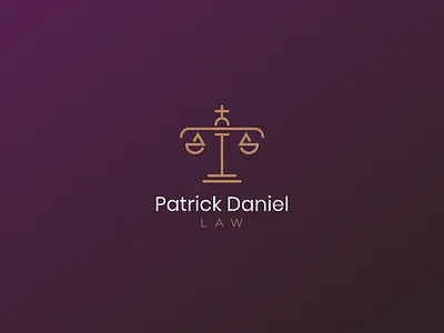 Patrick Daniel Logomark brand brand identity cross icon illustration justice law lineart logo logomark luxury mark monogram scale symbol typography vector