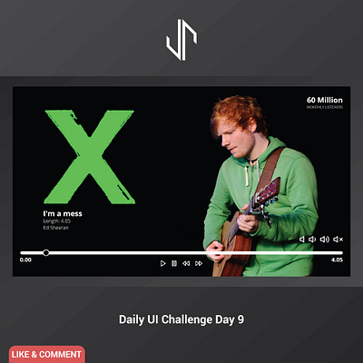 Ed Sheeran Live Website Design branding design ed flat million minimal music music player ui ux vector web