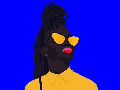 Colorful Black adobe illustrator black black is beautiful blackness blue colorful design flat graphic designer inspiration minimalism woman woman illustration yellow