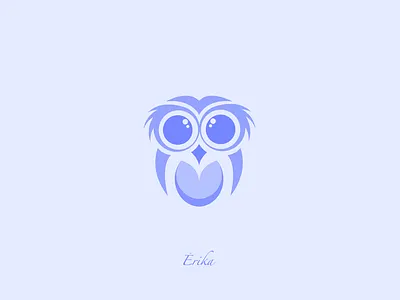 Premade Owl Logo animal blue branding design flat icon identity illustration logo owl