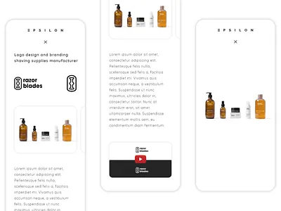 Portfolio page and gallery | Espilon web | Mobile version | 3/3 design minimal minimalistic mobile mobile version responsive ui ui design ux ux design web web design white