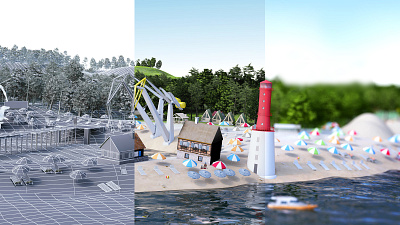 3D maquete 3d after effect art direction c4d cinema 4d cinema4d city compositing design illustration map maquete octane town