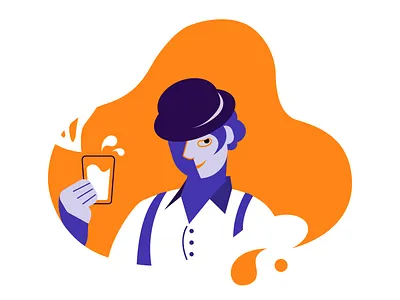 clockwork orange juice art character clockwork clockwork orange design illustration orange vector