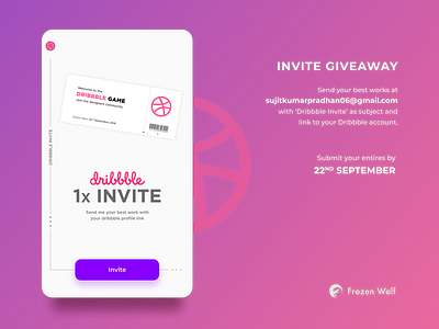 Dribbble Invite adobe adobexd daily ui design designers draft dribbble dribbble invite dribbblers giveaway illustration invitation invite portfolio