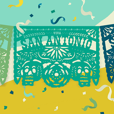 VIVA San Antonio - Papel Picado work design editorial editorial design editorial illustration handlettering illustration layout layoutdesign papel picado typography weekly warm up weekly warmup