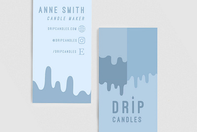 Drip Candles Custom Business Cards business card candle maker candles custom business card design graphic design