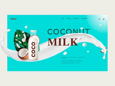 Concept for coconut milk design illustration typography ui uidesign ux uxdesign uxui web website