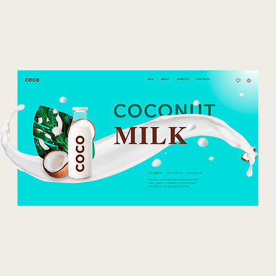 Concept for coconut milk design illustration typography ui uidesign ux uxdesign uxui web website