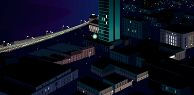 Luanda by Night 3d africa angola buildings city graphic illustration landscape luanda night vector