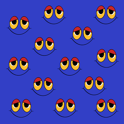 Smiley Eyes cartoon cloth design pattern print smile textile