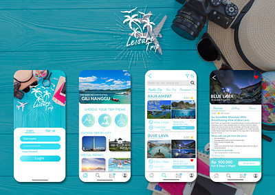 LeisureTrip - An Open Trip App mobile app design mobile ui open trip travel travel app ui ux