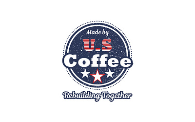 US coffee badge branding coffee design flat grunge illustrator logo modern rustic usa vector