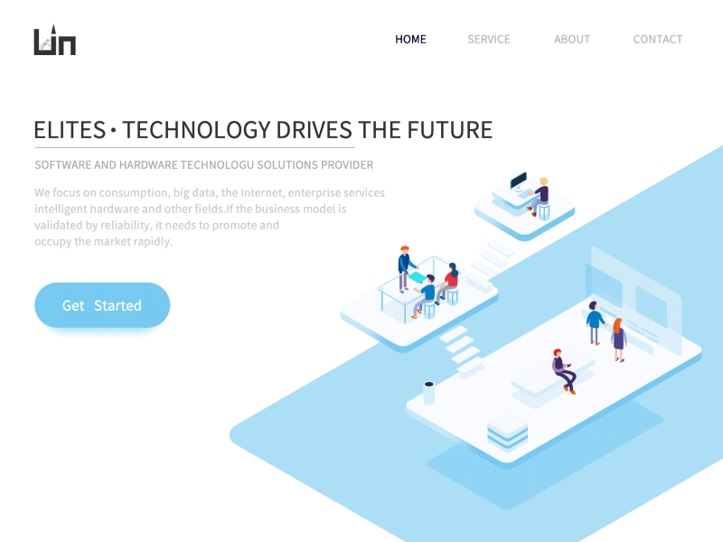 web animation blue design homepage illustration isometric landing landing page team ui ux web web design website work