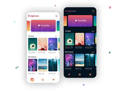 Ringtunes app Black and white v1 app design apple application design black blackandwhite download ios ios app music ring ringtone ringtones tunes youtube