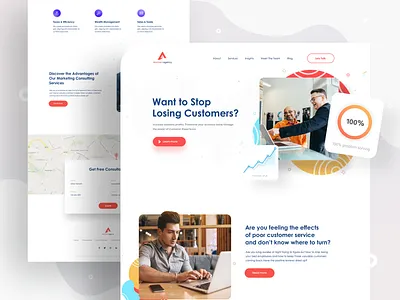 Consulting Agency - Landing page exploration 2019 trend agency app design clean ui creative dailyui design agency digital marketing agency homepage ios landing page landing page minimal mockups product design trendy design ui ux visual design web design