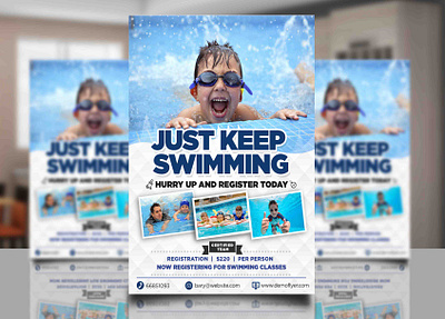 Kids Swimming club Advert brochure design flyer leaflet pamphlet