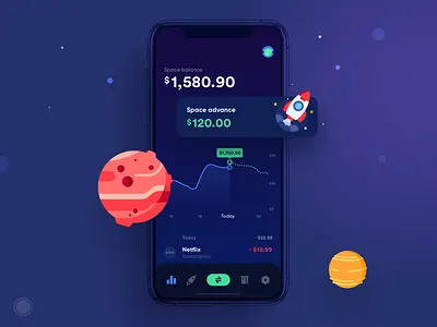 SpaceBank App app bank branding dark dark mode design icon illustration iphone iphone x logo mobile ui ux vector