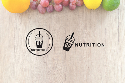 OP Nutrition Logos chicago design logo logo design one color shake smoothie trendy