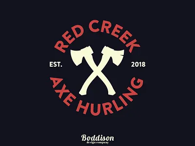 Red Creek Axe Hurling Logo adobe badgedesign branding creation design graphic design illustrator logo photoshop vector