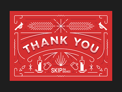 SkipTheDishes Thank You Card design illustration lettering typography vector