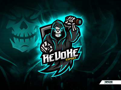 ReVoKe eSport artwork brand design esport esports icon illustration logo logo game logo gaming logo insporation mascot design mascot logo pubg pubg mobile reaper sport sport logo sports vector