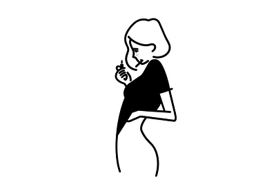 girls just wanna have fun black black and white character comic erotic girl illustration line minimal monochrome simple