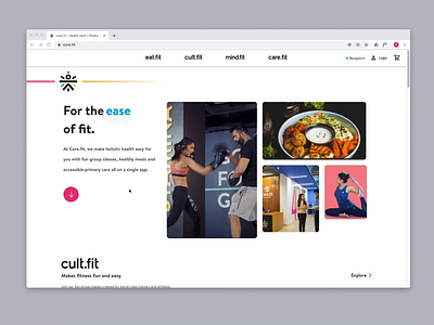Love of fit - Now live cult curefit eat fitness fitness app food health healthcare india live mind redesign ux video web web experience workout