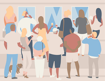 The Art Show art art gallery character design character illustration flat illustration human illustration museum people illustration wine