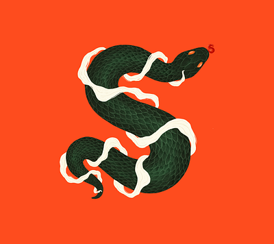 Sssnake 36 days of type animals illustration procreate snake