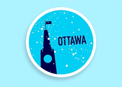 Ottawa sticker design dribbbleweeklywarmup illustration ottawa sticker