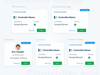 Controller & Customer Cards | Hydrawise App app card design design system interface mobile mobile app setting settings ui ui ux water web