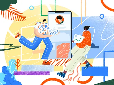 Teamwerk app colorful data design ecommerce homepage illustration mobile service team teamwork website