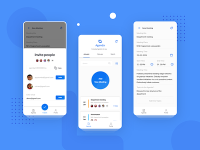 Agenda app UI design in progress agenda app app design invitation meeting minimal publish typography ui ui design ux ux design