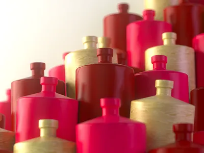 Bottles - Redshift 3dart bottles c4d ceramics composition illustration redshift zbrush