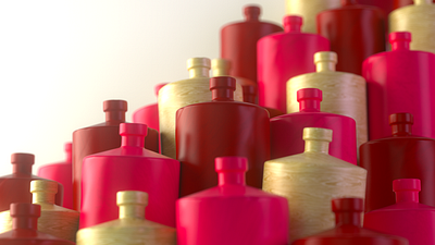 Bottles - Redshift 3dart bottles c4d ceramics composition illustration redshift zbrush