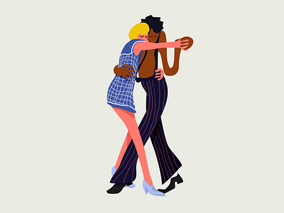 Illustration 2d boy couple dancing design drawing flat girl illustration label simmple