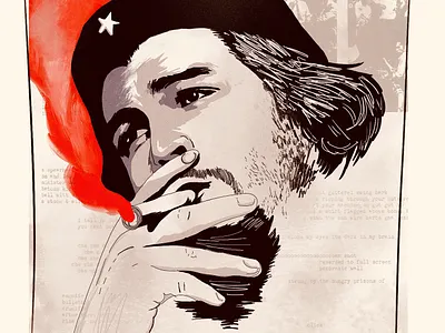 Che Guevara - Sketch art artwork design illustration poster recreate vector
