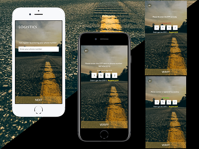 Logistics adobe xd app design login page logistics mobile mobile app mobile app design otp transport ui