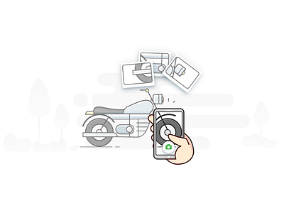 Self Inspection_Vehicle bike branding click colour design flat gray hello dribbble icon illustration insurance luna mobile onboarding picture vector vehicle design vehicle graphics