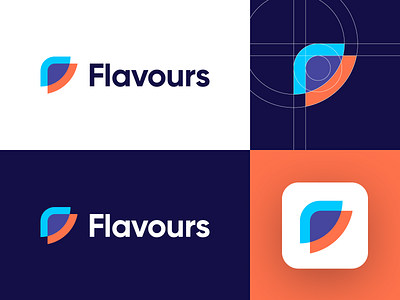 Flavours - Logo Design Concept abstract logo app logo branding code logo corporate developer stack f letter logo flavours for sale unused buy identity layers letter logo logo design logo designer logotype media media tech digital symbol tech technology