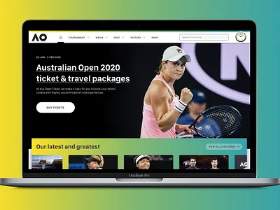 Australian Open Home Page Website Concept