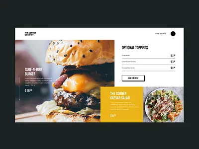The Corner Gourmet brand burgers design food identity landing ui ux ux design ux ui design web web design