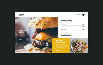 The Corner Gourmet brand burgers design food identity landing ui ux ux design ux ui design web web design