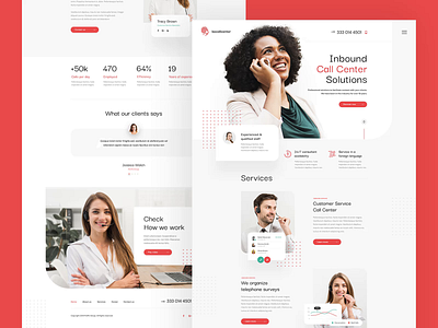 Call Centre — Subpages animation design landing minimalist olbromski ui visiontrust web website wp